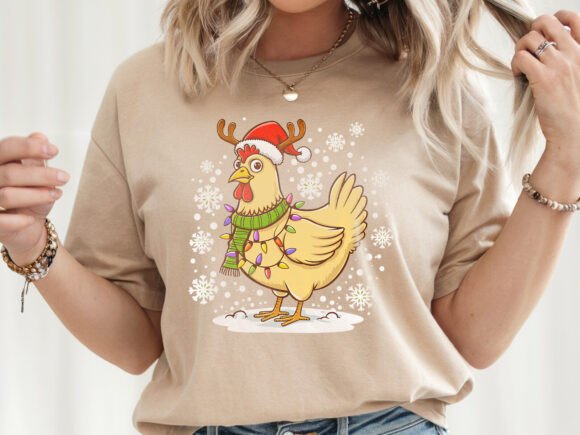 Christmas Hen Chicken Santa Hat Farmer Design Review