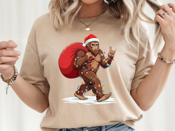 Santa Bigfoot Christmas Lights Rock Embroidery Review
